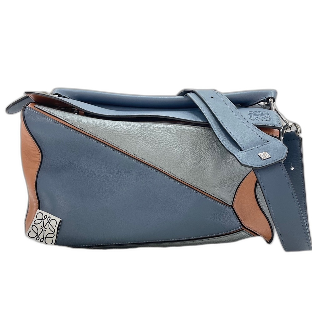 Loewe Puzzle Bag Medium 2-Way Handbag Leather Blue
